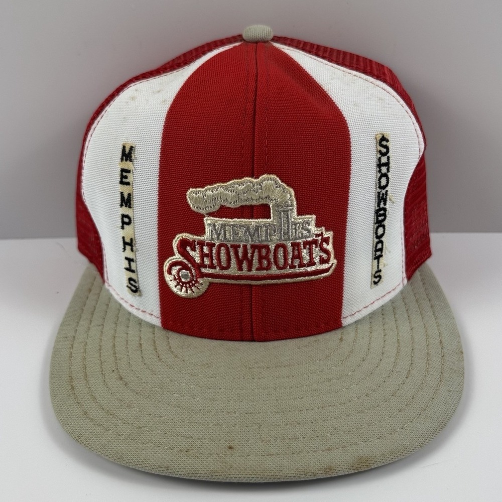Vintage Memphis Showboats SnapBack Hat AJD Lucky Stripes 80s USFL USA